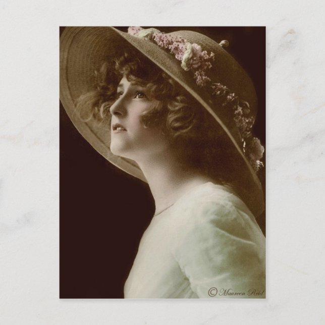 Victorian Edwardian Sepia Hand Tinted Postcard 2 (Front)