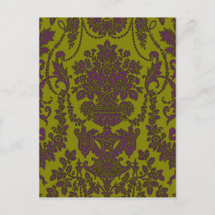 Victorian Elegance ~ Postcard Damask Yellow