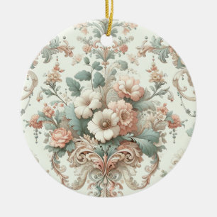 Victorian Elegance: Soft Pastel Patterns Ceramic Tree Decoration