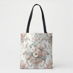Victorian Elegance: Soft Pastel Patterns Tote Bag