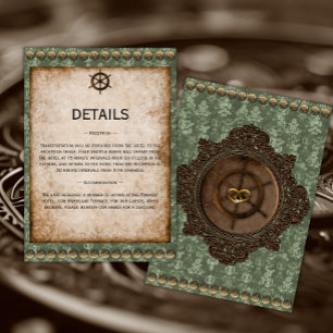 Victorian Elegance Steampunk Wedding Details  Enclosure Card