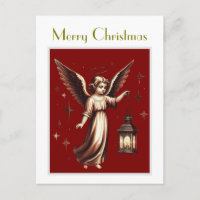 Victorian Elegant Christmas Angel and Lantern