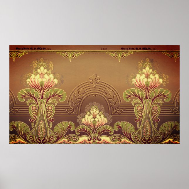 Victorian elegant floral frieze poster (Front)