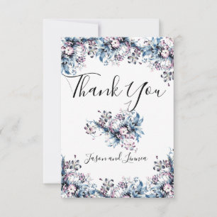 Victorian Elegant Flowers in Artdeco Style Thank You Card