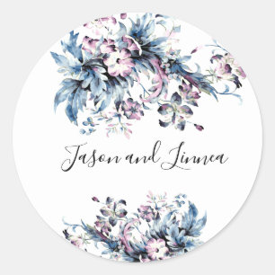 Victorian Elegant Flowers Romantic Beloved Classic Round Sticker