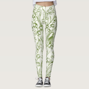 Victorian Elegant Lilly of the Valley Pattern Leggings