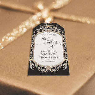 Victorian Elegant Vintage Baroque Black White Gold Gift Tags