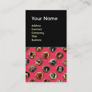 VICTORIAN ENAMELS /MINIATURE DOG PORTRAITS,Pink Business Card