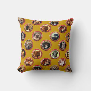 VICTORIAN ENAMELS /MINIATURE DOG PORTRAITS Yellow Cushion
