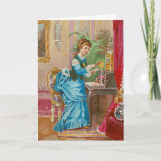 Victorian encouraging poem "If one proves weak…" Card