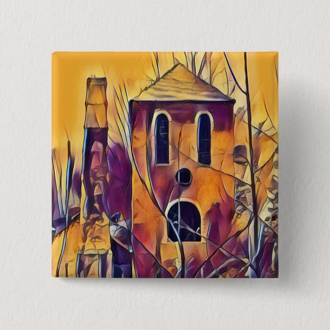 VICTORIAN ENGLAND BUILDING 15 CM SQUARE BADGE (Front)