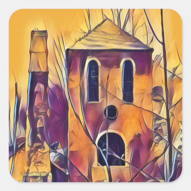 VICTORIAN ENGLAND BUILDING SQUARE STICKER (Front)