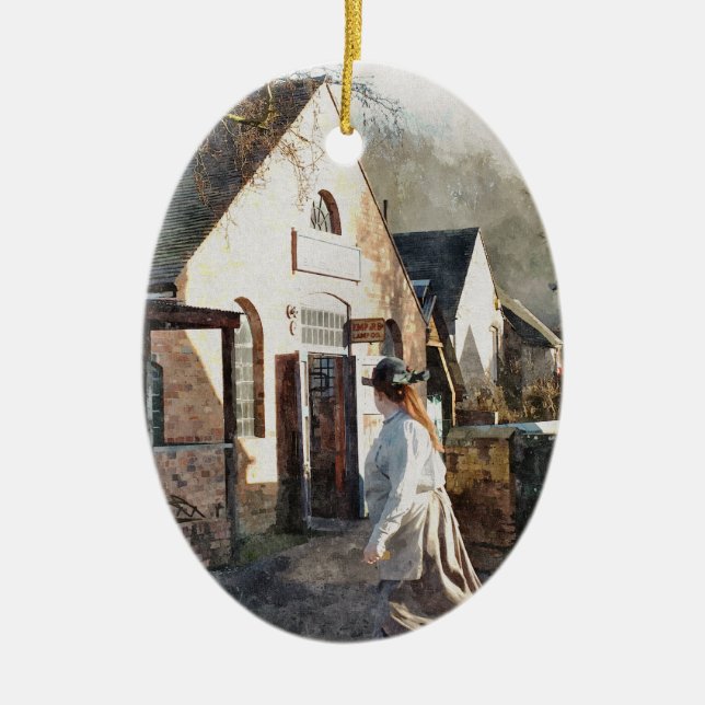 VICTORIAN ENGLAND CERAMIC TREE DECORATION (Front)