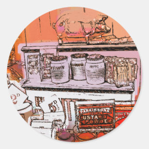 VICTORIAN ENGLAND CLASSIC ROUND STICKER