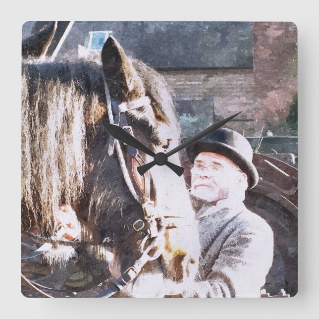 VICTORIAN ENGLAND SQUARE WALL CLOCK (Front)