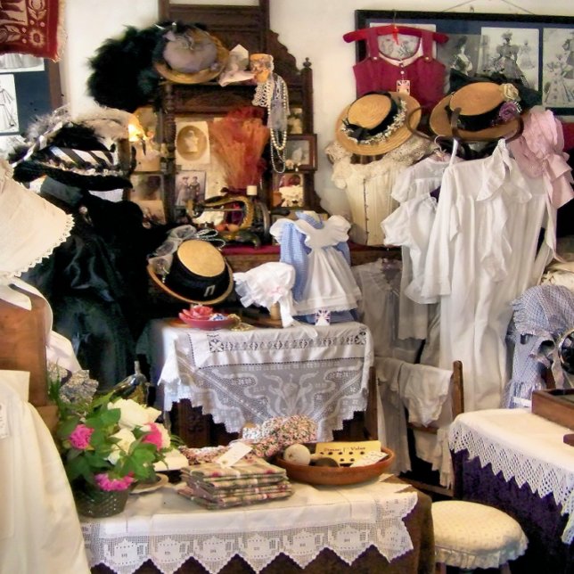 VICTORIAN ENGLAND WRAPPING PAPER SHEET (A glimpse of Victorian life, looking into the Victorian ladies dress store.)