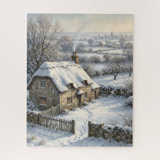 Victorian English Cottage Christmas Morning Jigsaw Puzzle