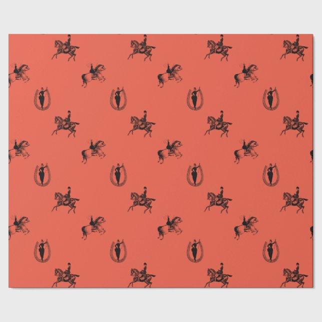 Victorian Equestrian Ladies Wrapping Paper (Seam)
