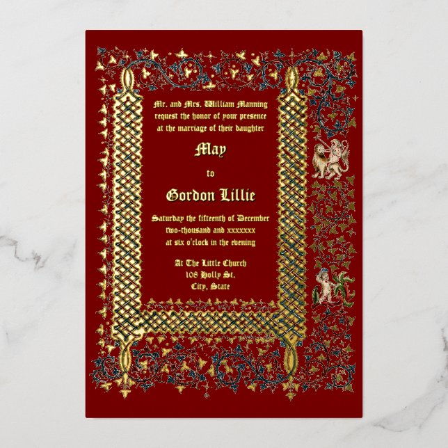 Victorian Era 1843 Mediaeval Style Wedding (Front)