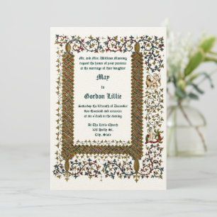 Victorian Era 1843 Mediaeval Style Wedding Invitation