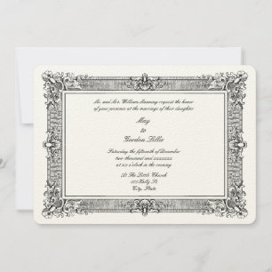 Victorian Era 1845 Baroque Rococo Style Frame Invitation