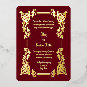 Victorian Era 1851 Elegant Floral Border Wedding