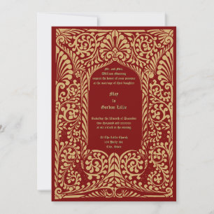 Victorian Era 1856 Art Nouveau Foliage Invitation