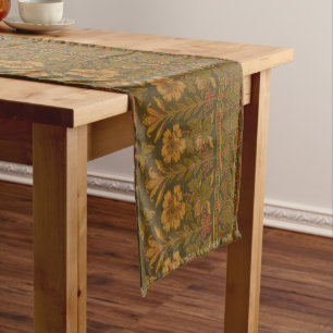 Victorian Era 1870 Butterflies & Flowers Pattern Short Table Runner