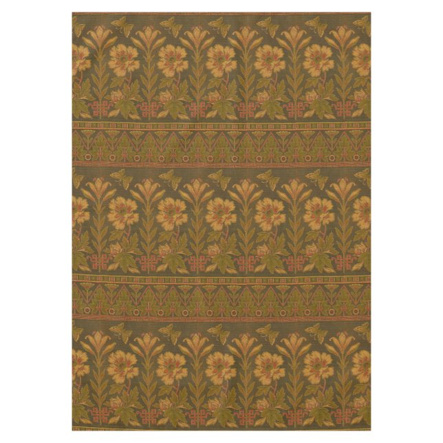 Victorian Era 1870 Butterflies & Flowers Pattern Tablecloth (Front)