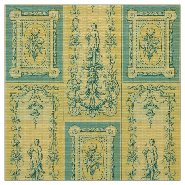 Victorian Era 1895 Rococo Revival Style Pattern Fabric (Swatch)