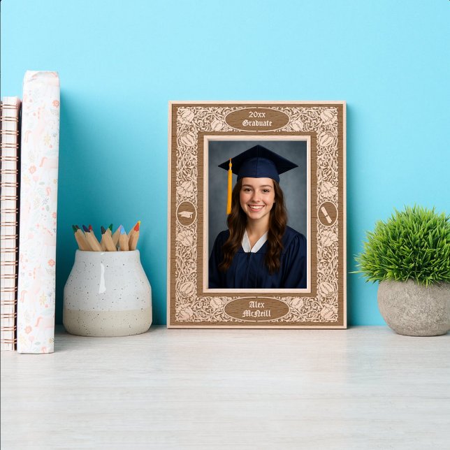 Victorian Era 1896 Art Nouveau Floral Graduation Etched Frames (Creator Uploaded)