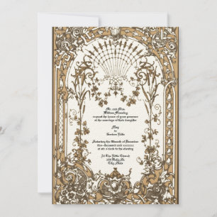 Victorian Era 1897 Baroque Rococo Altar Invitation