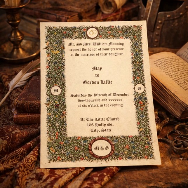 Victorian Era 1899 Mediaeval Style Wedding Invitation (Creator Uploaded)