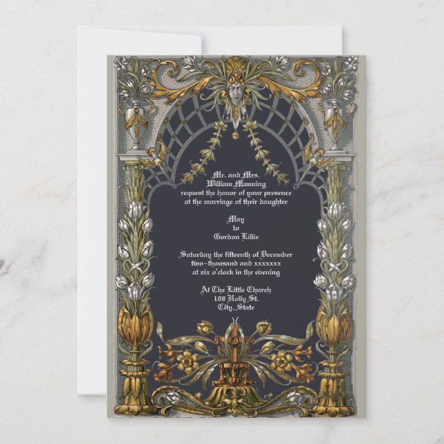 Victorian Era Art Nouveau Altar by Anton Seder Invitation (Front)