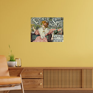 Victorian Era Art Nouveau Elixir Advertisement Poster