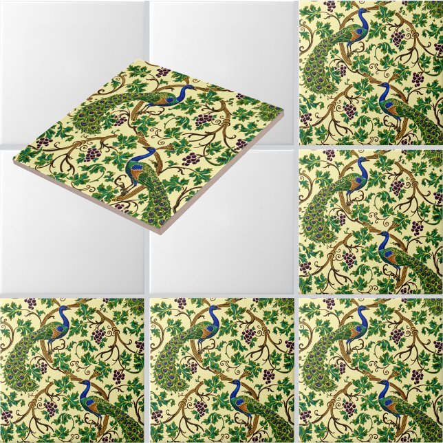 Victorian Era Art Nouveau Peacocks Grapevine Tile (Creator Uploaded)