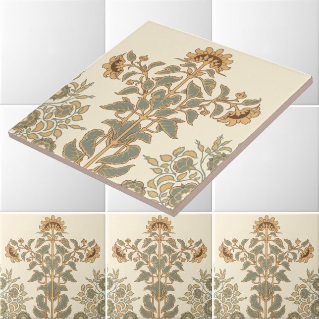 Victorian Era Art Nouveau Sunflower Frieze Pattern Tile (Creator Uploaded)