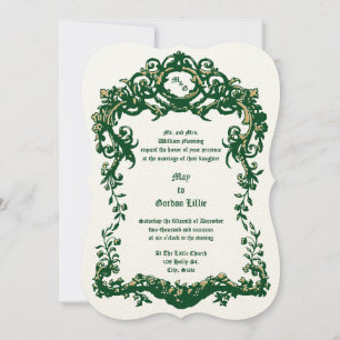 Victorian Era Baroque Rococo Style Fruit & Foliage Invitation