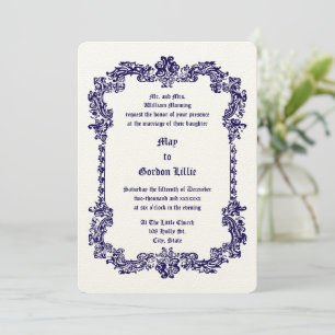 Victorian Era Baroque Style Foliage Frame Invitation