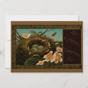 Victorian Era Bird's Nest Easter Holiday Card