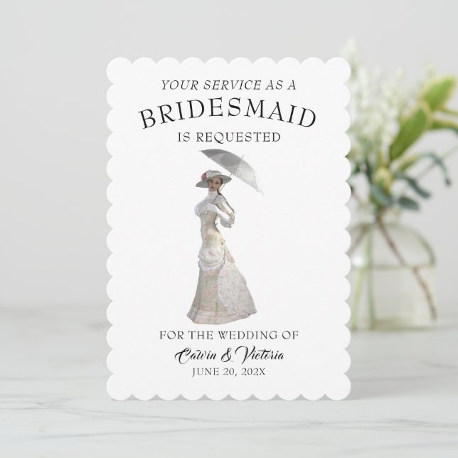 Victorian Era Bridesmaids Invitation (Standing Front)