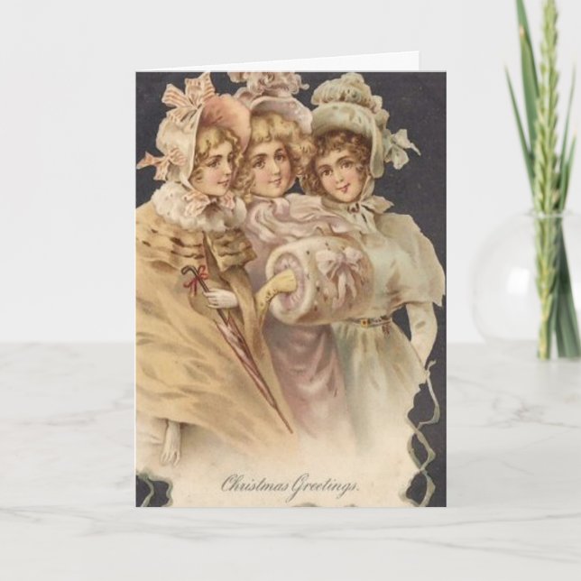 Victorian Era Christmas Carolers Card (Front)