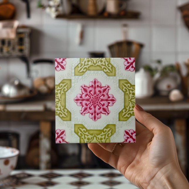 Victorian Era Classic Floral Decorative Tile (Victorian Era Classic Floral Decorative Ceramic Tile)