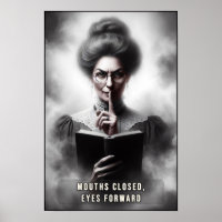 Victorian Era Creepy Headmistress Portrait Wall