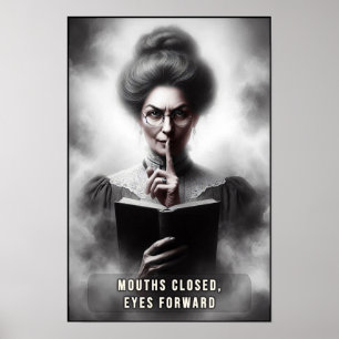 Victorian Era Creepy Headmistress Portrait Wall Poster