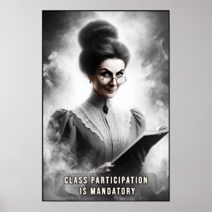 Victorian Era Creepy Headmistress Portrait Wall Poster