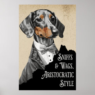Victorian Era Dachshund Gentleman Poster