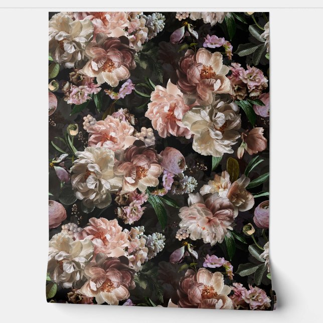 Victorian Era Dark Lush Bold Moody Gothic Floral W Wallpaper (Unrolling)