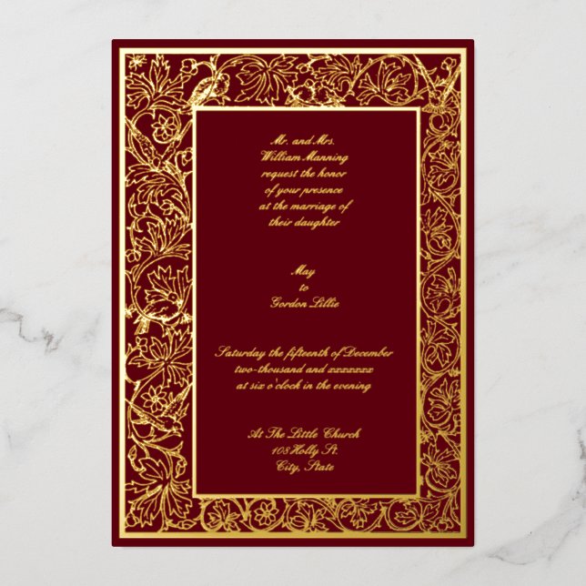 Victorian Era Doves On Floral Vine Border (Front)