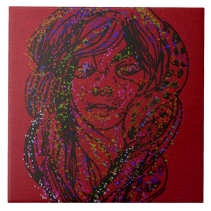 Victorian Era Dreamer Girl Ceramic Tile